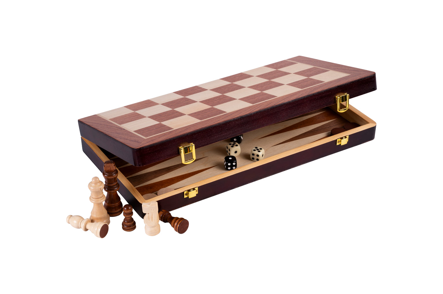 Compleet schaakspel en backgammonspel 30cm x 30cm