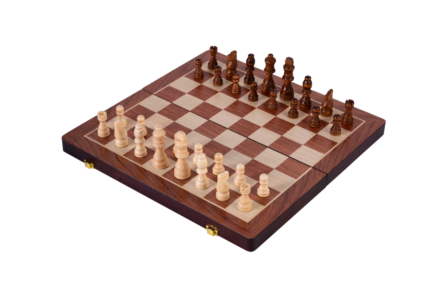 Compleet schaakspel en backgammonspel 38 x 38 cm