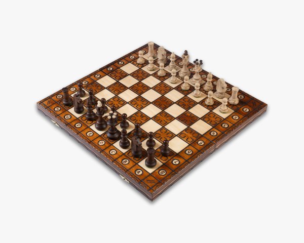 Hand made wooden chess board - België