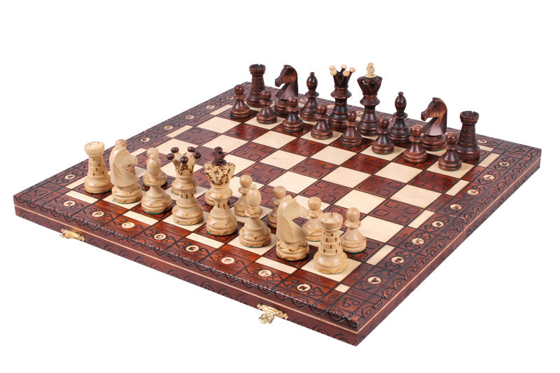 Royal groot houten schaakspel