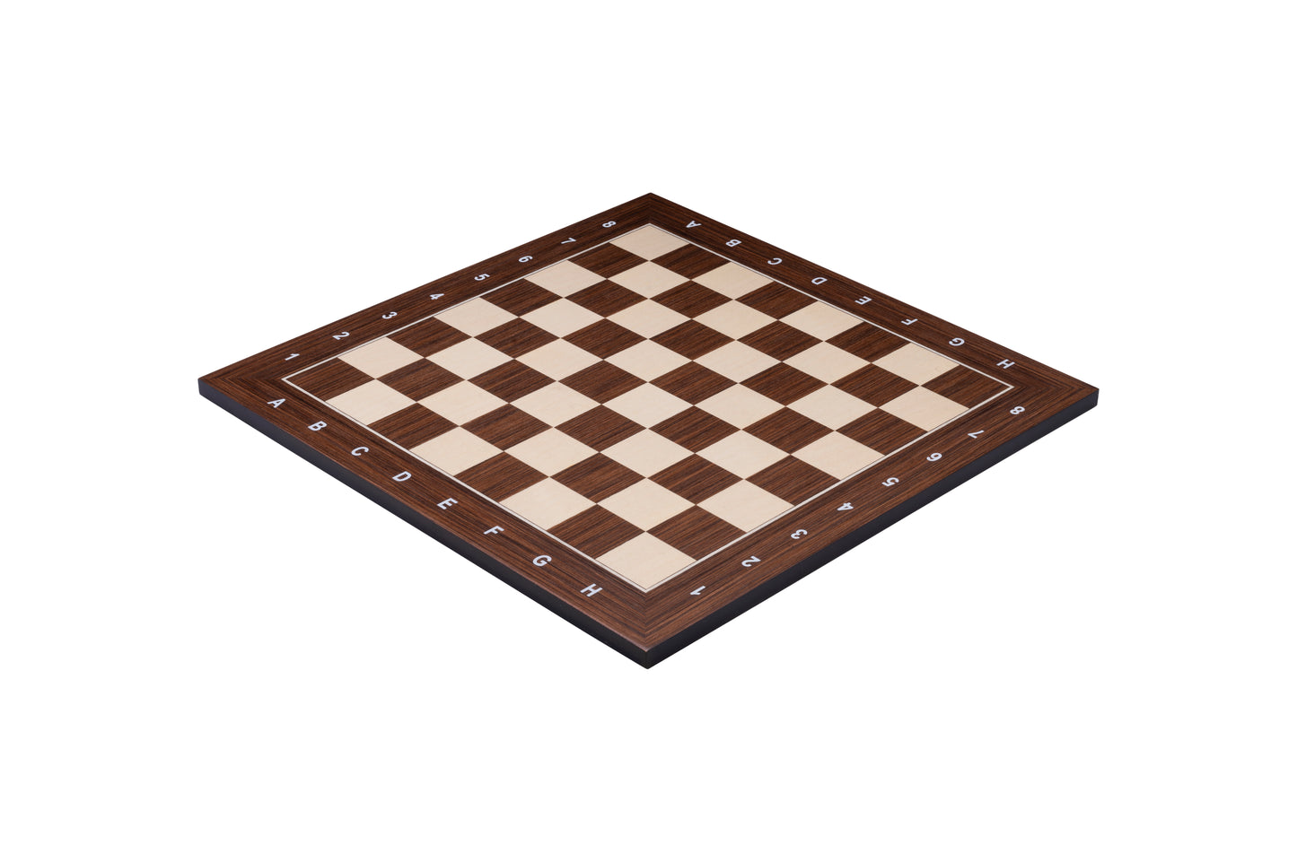 Schaakbord esdoorn- en acaciahout ingelegd. Afmeting 50 x 50 cm en velden van 50 x 50 mm