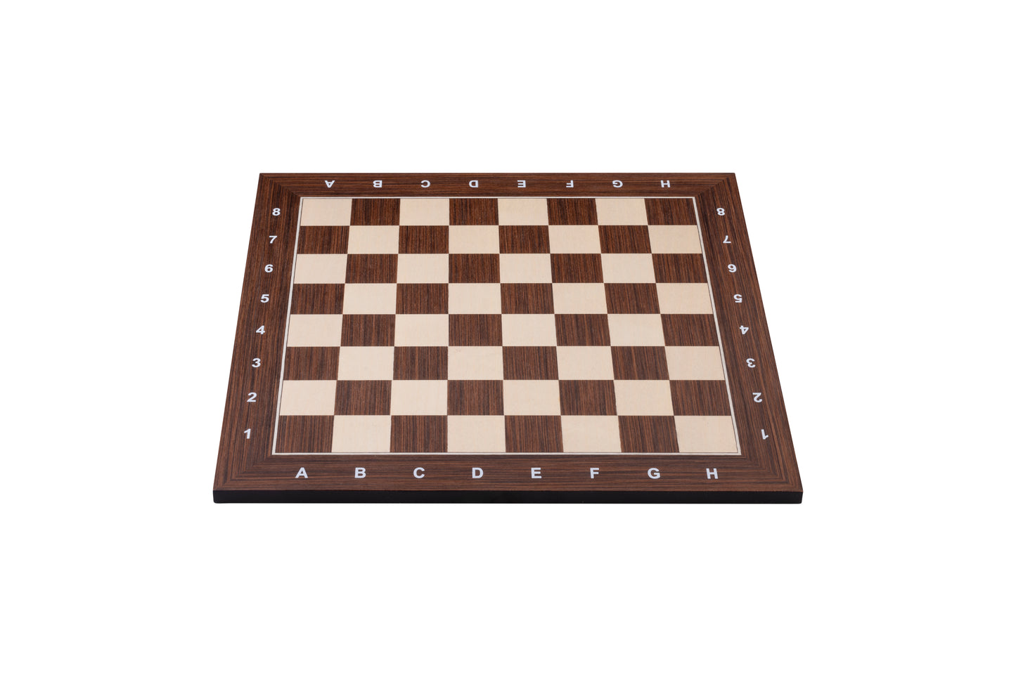 Schaakbord esdoorn- en acaciahout ingelegd. Afmeting 50 x 50 cm en velden van 50 x 50 mm