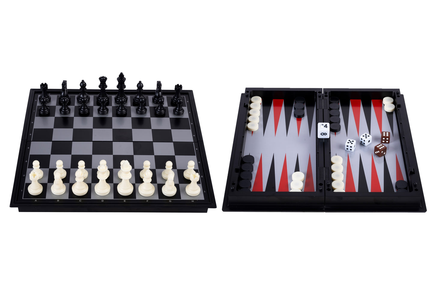 Magnetisch Schaakspel en Backgammonspel in één 25x25cm