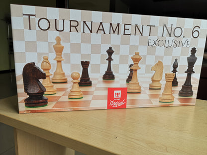 Tournament 6 Exclusive houten schaakspel 52 x 52 cm met Staunton schaakstukken