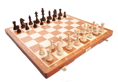 Tournament 6 Exclusive houten schaakspel 52 x 52 cm met Staunton schaakstukken